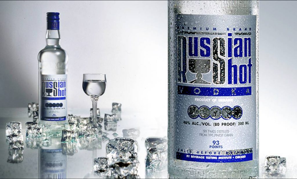 Vodka Russian Shot Chai 1 Lít Rượu bia nhập khẩu
