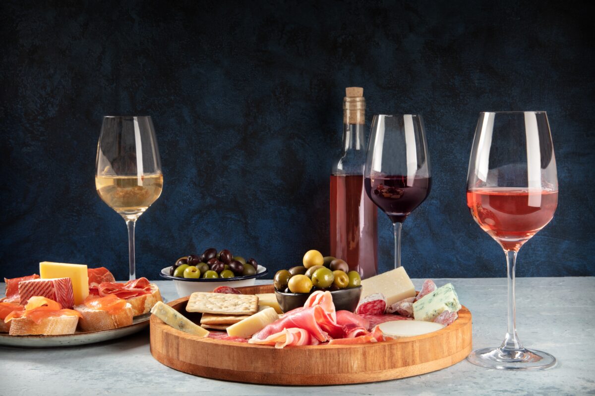 Wine,And,Charcuterie,And,Cheese,Board,With,A,Place,For