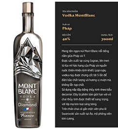 Vodka Mont Blanc Diamond Chai Qc